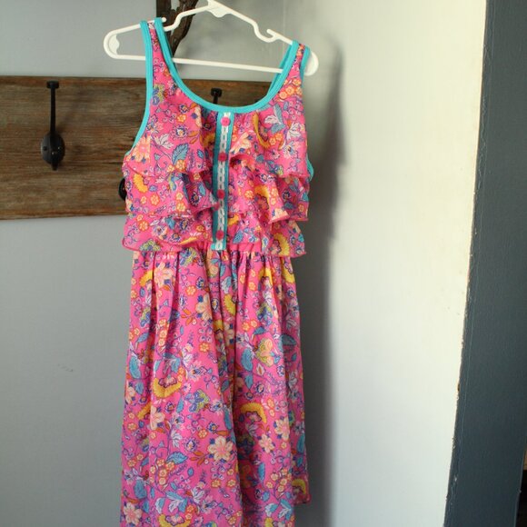 Jona Michelle Size 7 Chiffon Printed Floral Dress - Picture 1 of 3